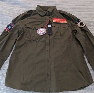Women’s San Francisco 49ers military shirt. L NWT